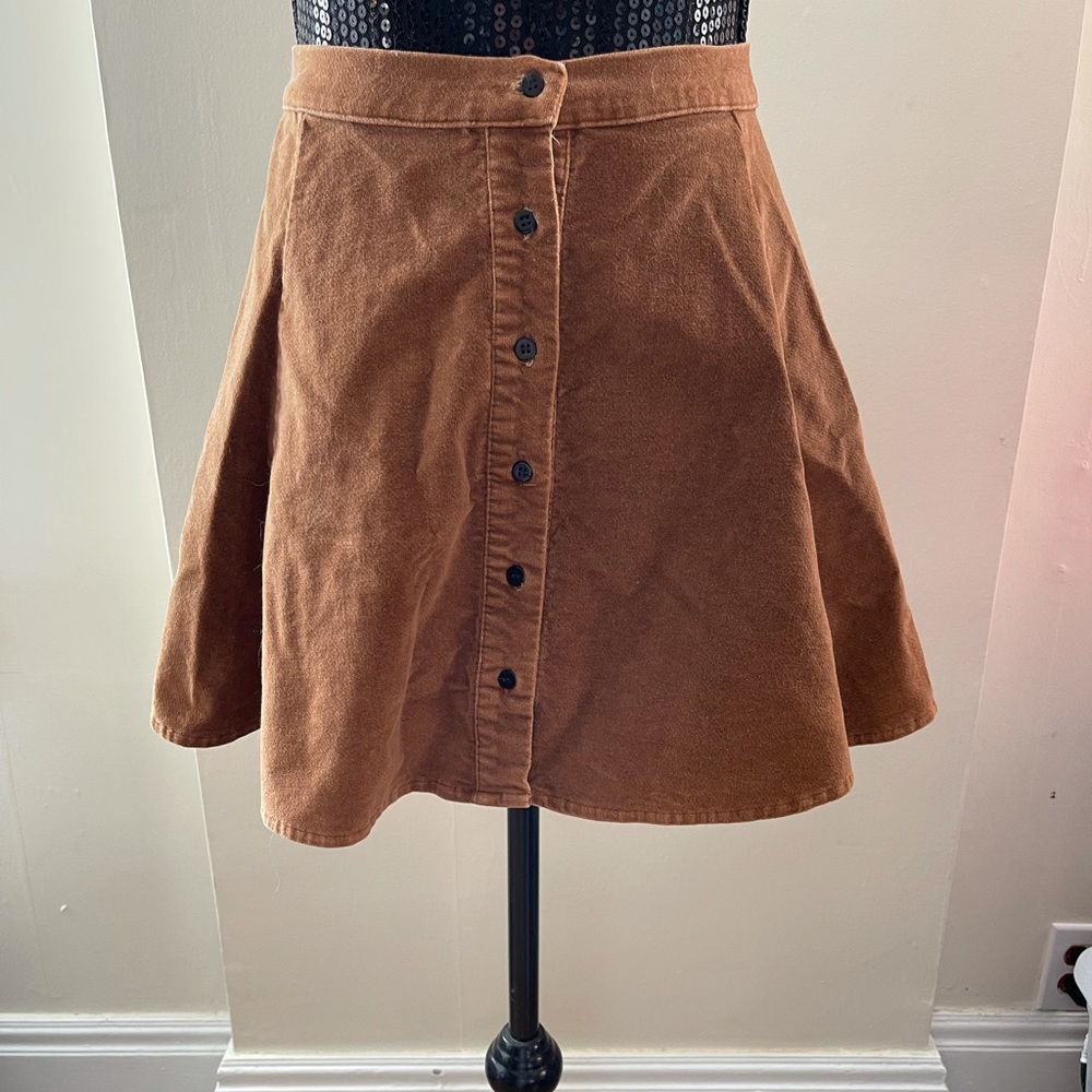 Brandy Melville Brushed Corduroy Mini Skirt
